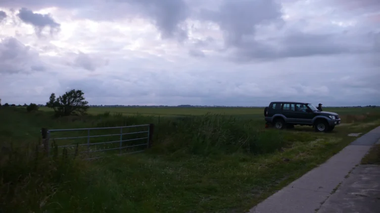 Land Cruiser auf einem Feldweg in Norddeutschland